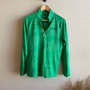 Under armour green quarter zip workout top size S